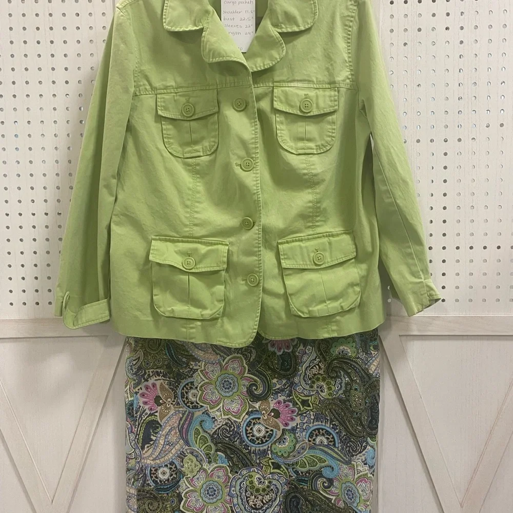 Talbots Light Green Utility Jacket - Picture 4 of 5